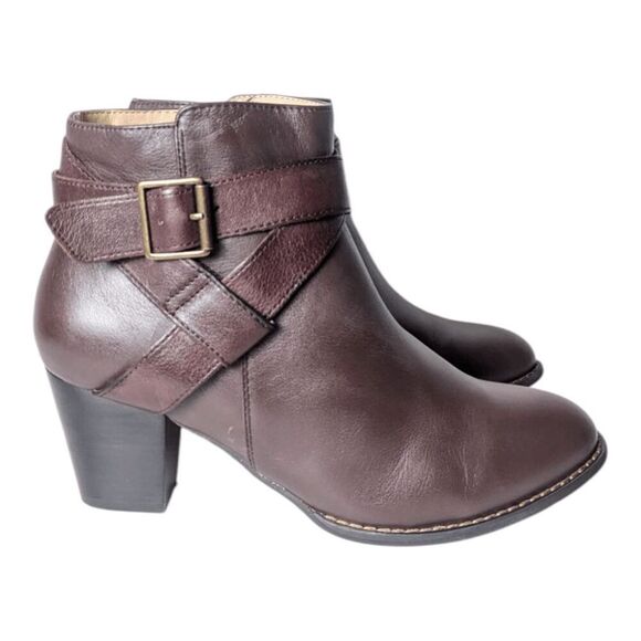 VIONIC Trinity Brown Leather Ankle Boot Size 9 - Picture 2 of 9